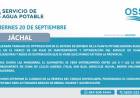 Reprogramado para el lunes 23 de septiembre: Harán tareas de mantenimiento y optimización en la Planta Potabilizadora Eugenio Flores, Jáchal