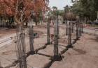 El nuevo puente del lago del Parque de Mayo empieza a tomar forma