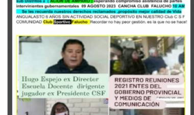 Asamblea Comunitaria de Angualasto, Club Falucho: “Nosotros queremos que el pueblo se informe de lo que pasa y que den respuesta todas las partes que intervinieron en su momento y que se le dé una solución a todo esto por parte del gobierno de San Juan”
