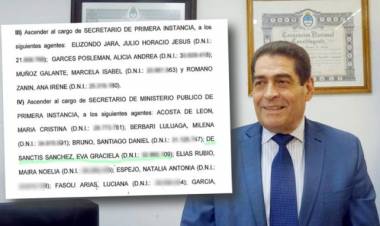 El Juez de la Corte Guillermo De Sanctis firmó una acordada para ascender a su hija