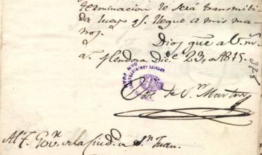 Los documentos que recuerdan el vínculo de San Martín con San Juan