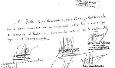 Agua Segura: El Concejo Deliberante tomó conocimiento del comunicado emitido por el Ejecutivo Municipal
