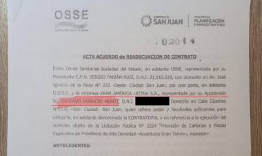 Acueducto gate: por primera vez, un documento acredita la conexión del primo de Uñac con la firma que ganó la licitación 