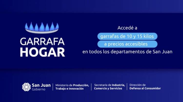 Programa Garrafa Hogar: martes 16 de julio en Jáchal Centro