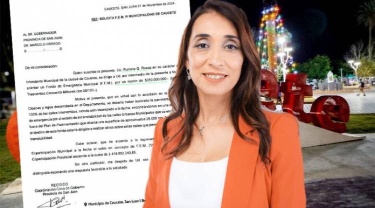 Romina Rosas pidió auxilio financiero a la provincia porque los números no cierran en Caucete