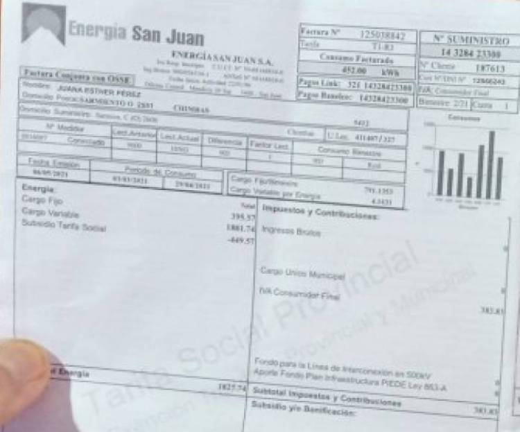 Carta Notarial a la empresa distribuidora de energía intimando a eliminar cargos que no corresponden en las facturas
