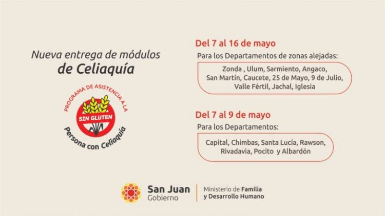 Comienza la entrega de módulos para personas con celiaquía de Mayo