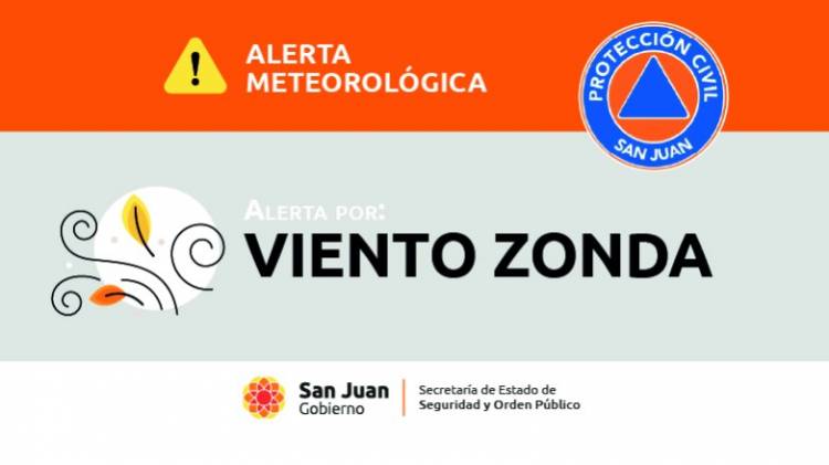 Protección Civil: Alerta meteorológica Viento Zonda