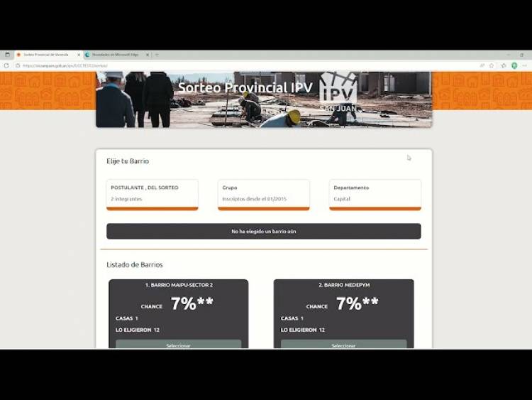 Los 3 pasos para inscribirse al sorteo del IPV