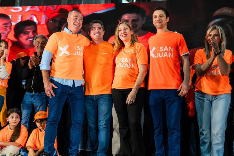 El Frente "Por San Juan" presentó a sus candidatos para las legislativas: Fabián Martín, Laura Palma y Federico Rizo