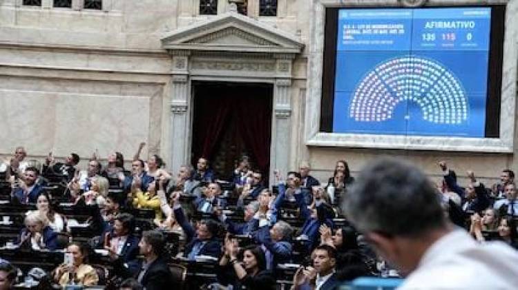 Con apoyos clave de algunas provincias, el Gobierno aprobó la reforma laboral en Diputados pero sin el artículo 44
